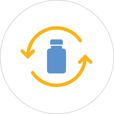 Pill Bottle Icon, link to Prescription Refill Request Form